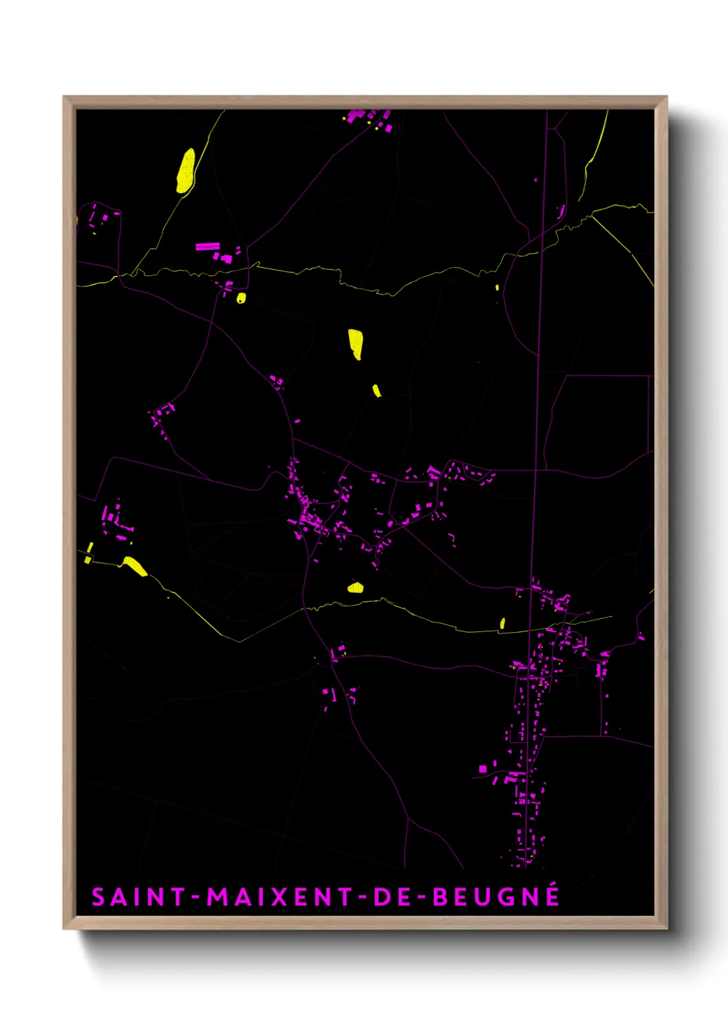 Une affiche de carte sur Saint-Maixent-de-Beugné