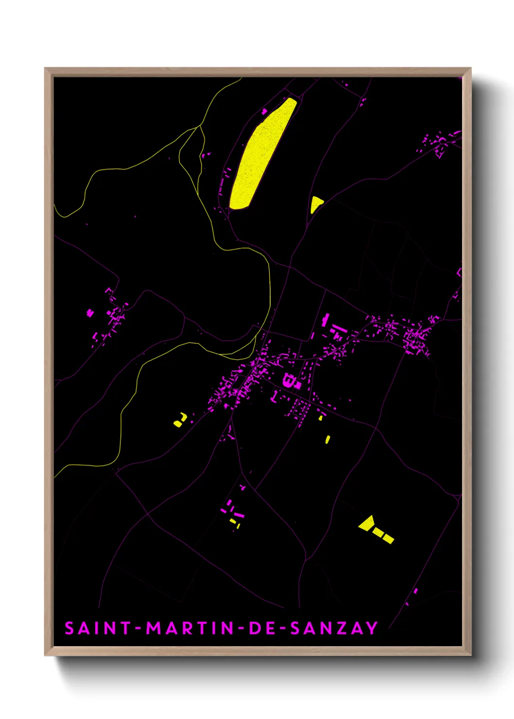Une affiche de carte sur Saint-Martin-de-Sanzay