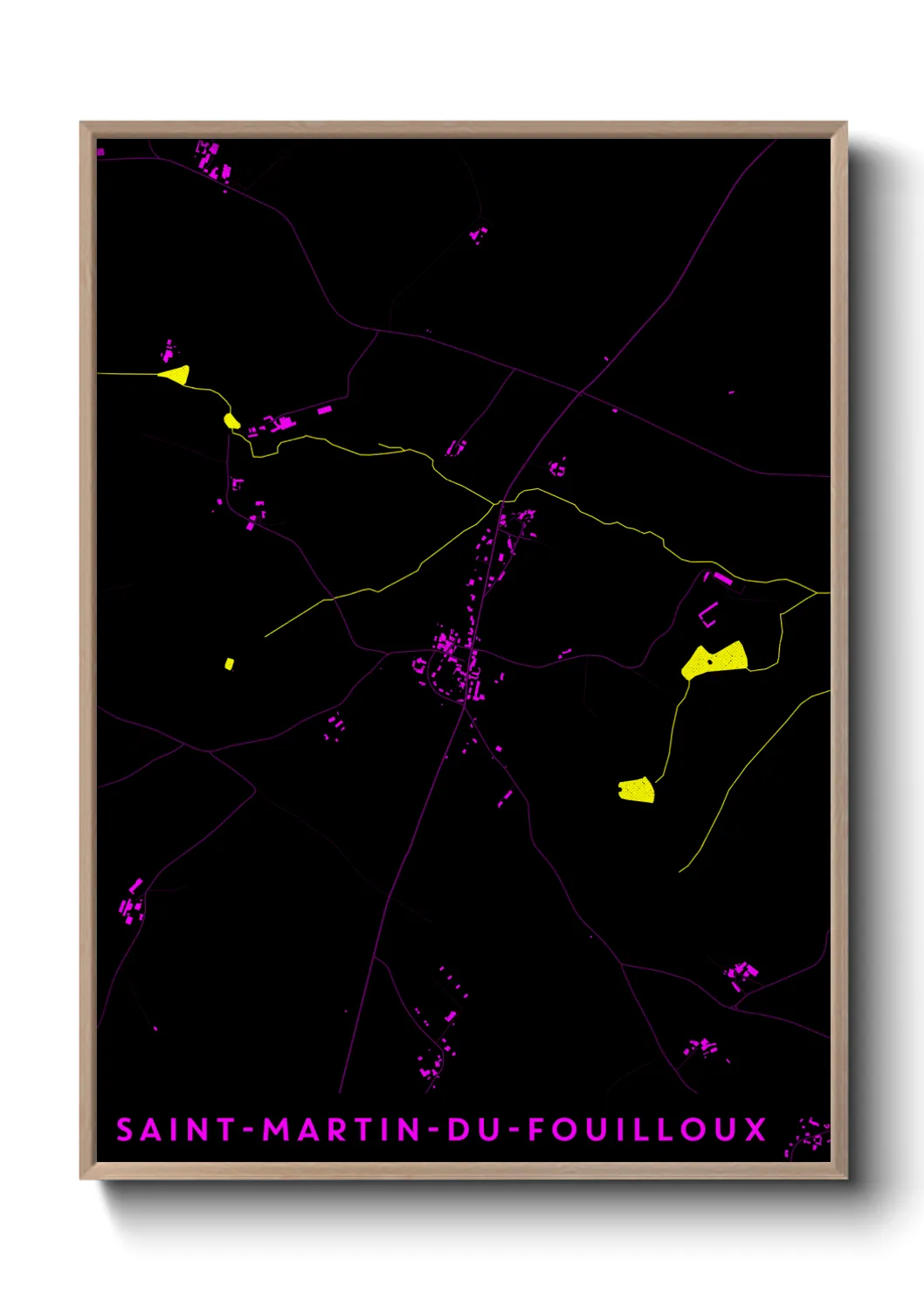 Une affiche de carte sur Saint-Martin-du-Fouilloux