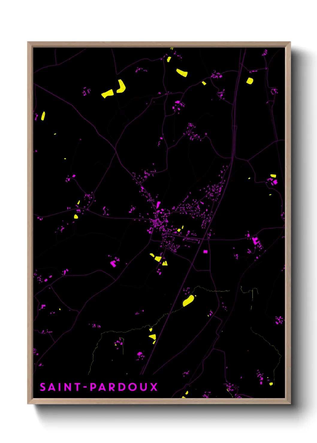 Une affiche de carte sur Saint-Pardoux