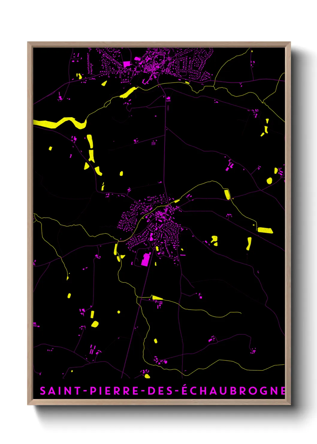 Une affiche de carte sur Saint-Pierre-des-Échaubrognes