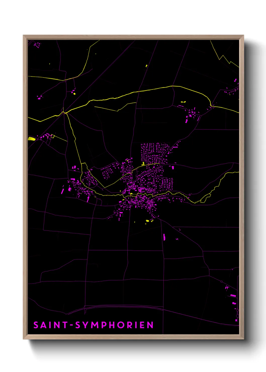 Une affiche de carte sur Saint-Symphorien