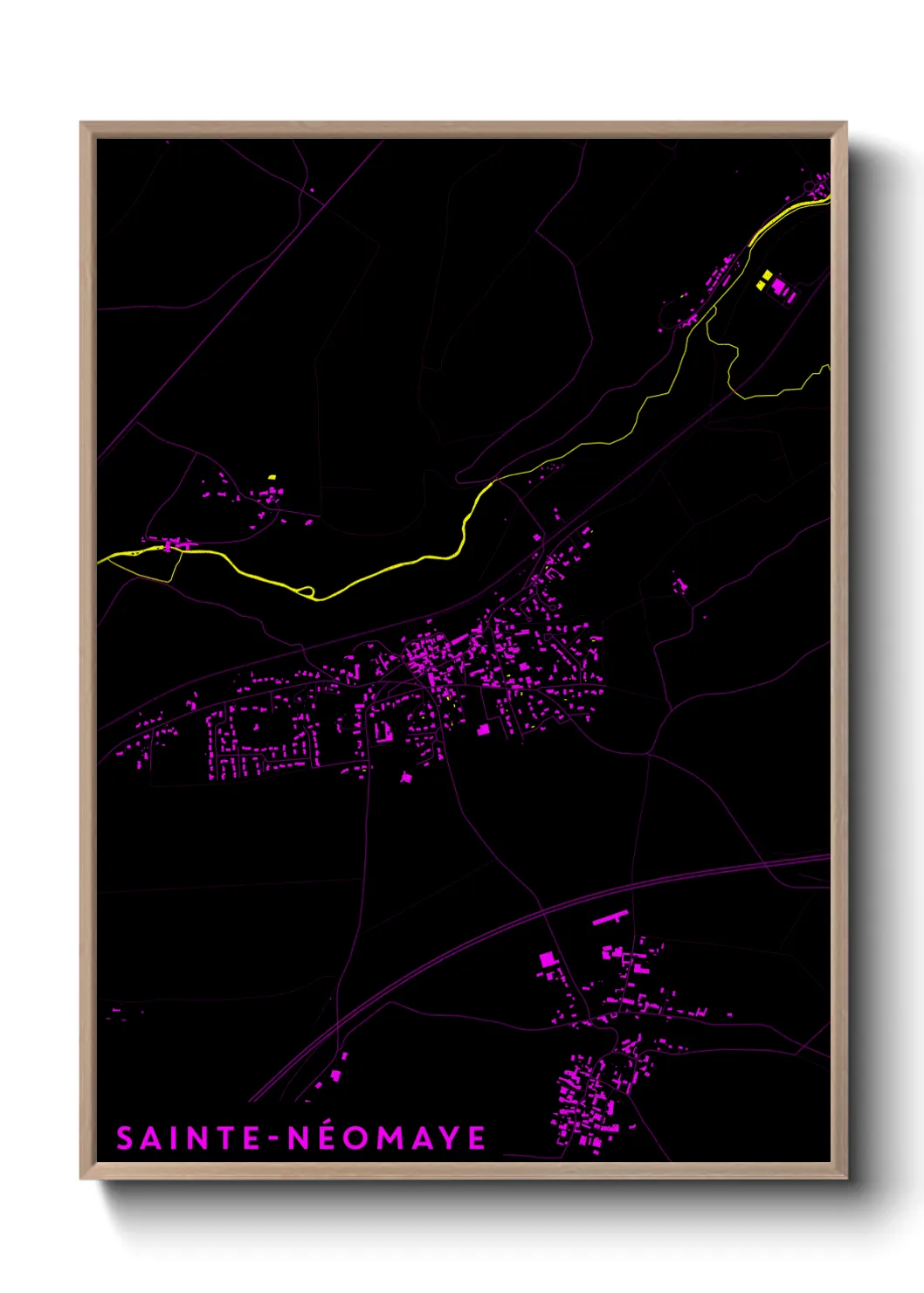 Une affiche de carte sur Sainte-Néomaye