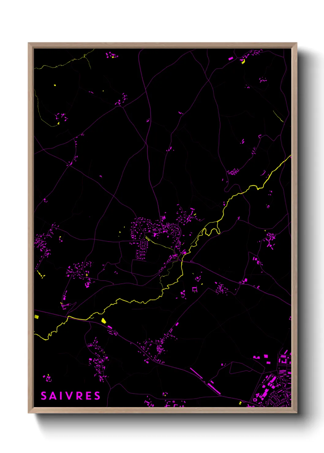 Une affiche de carte sur Saivres