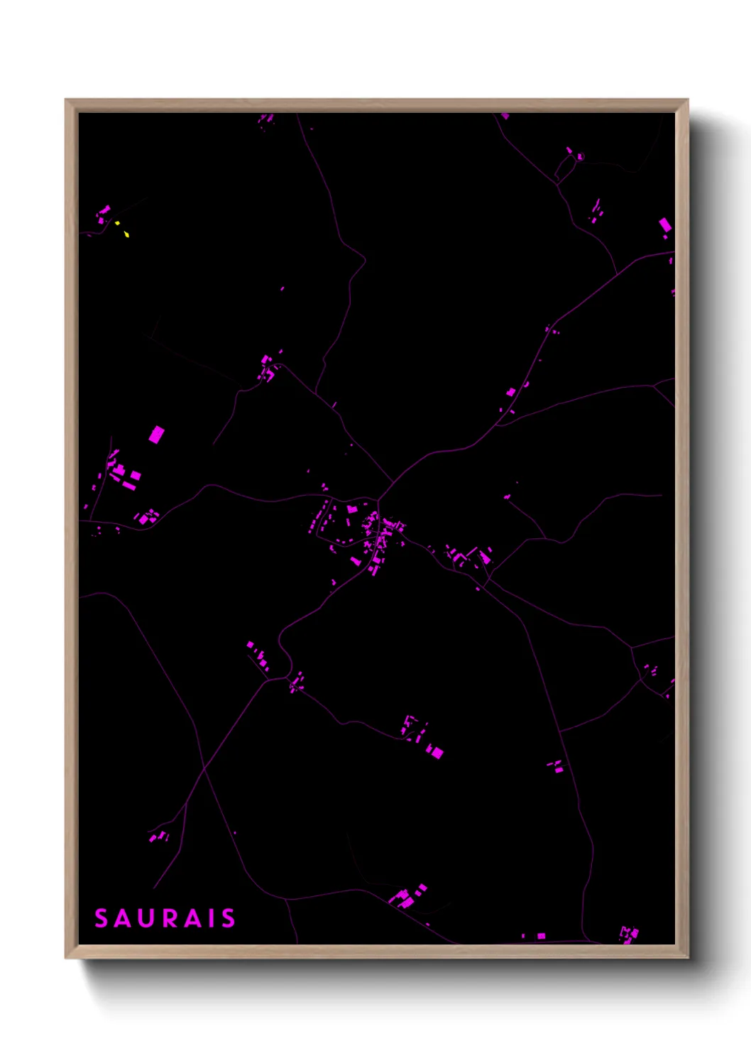 Une affiche de carte sur Saurais