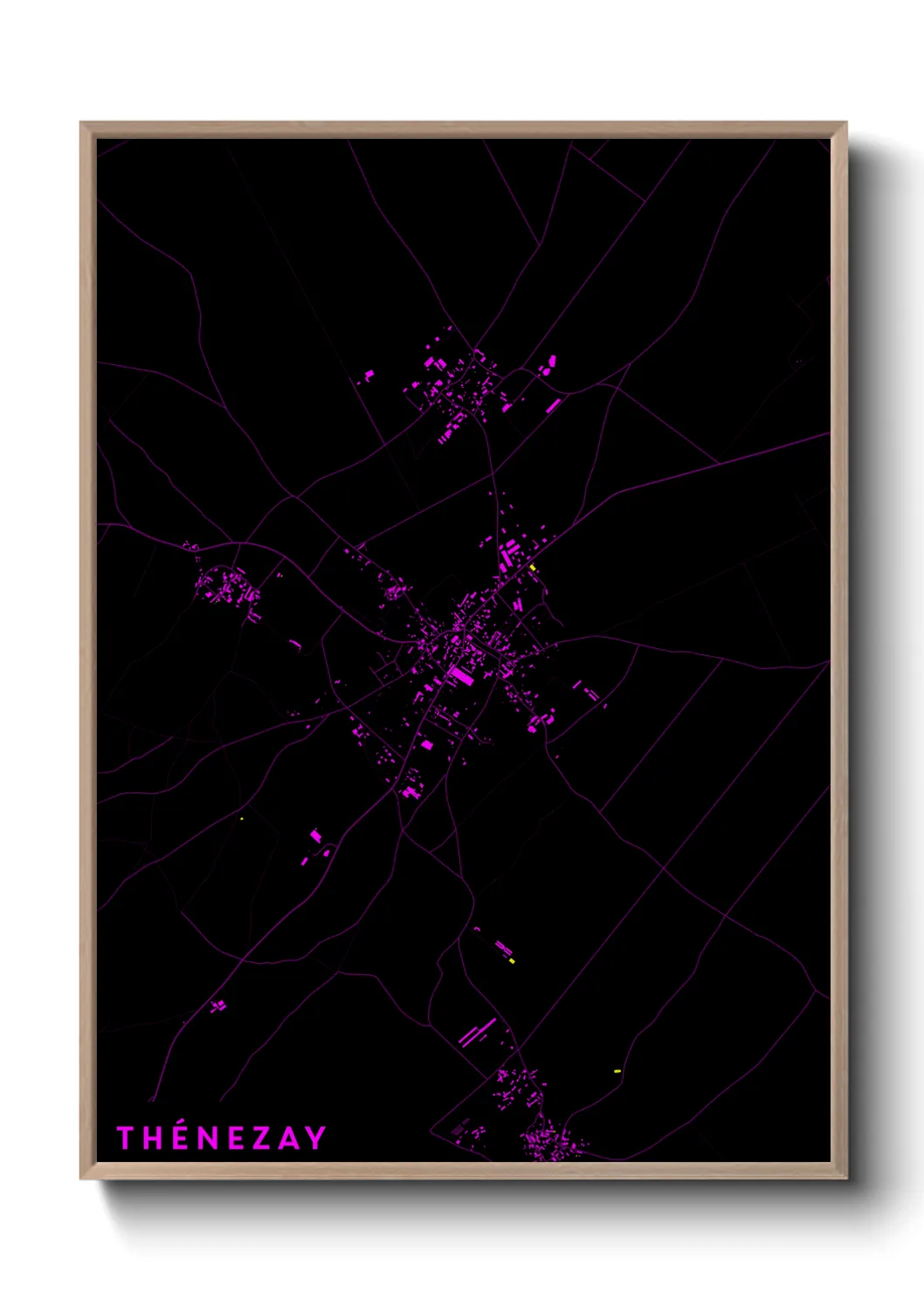 Une affiche de carte sur Thénezay