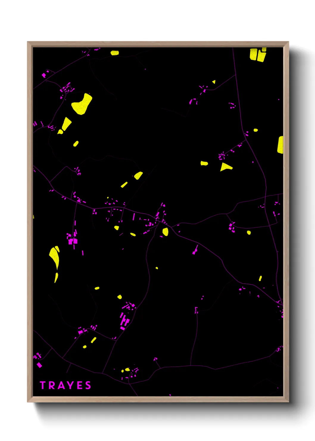 Une affiche de carte sur Trayes