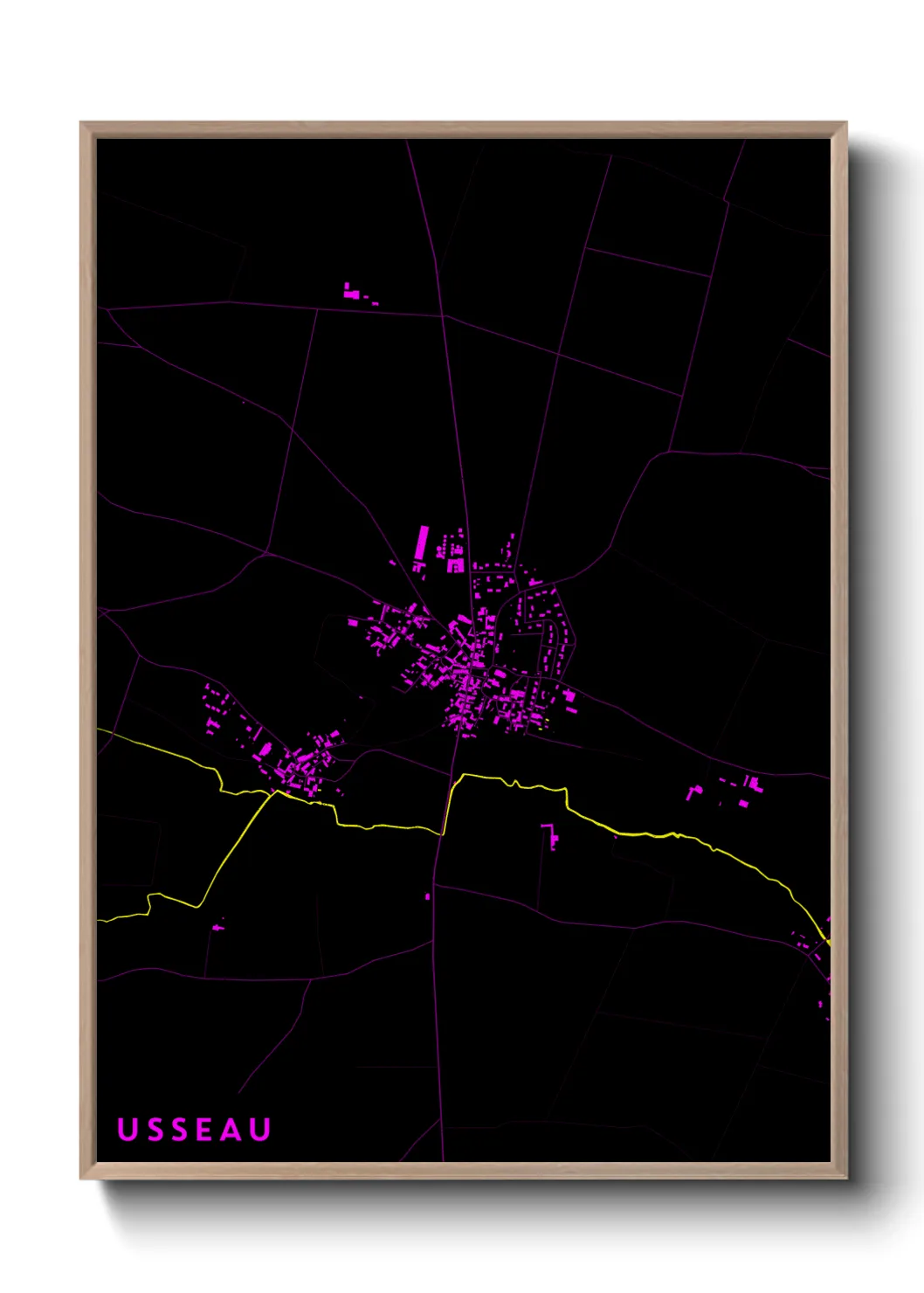 Une affiche de carte sur Usseau