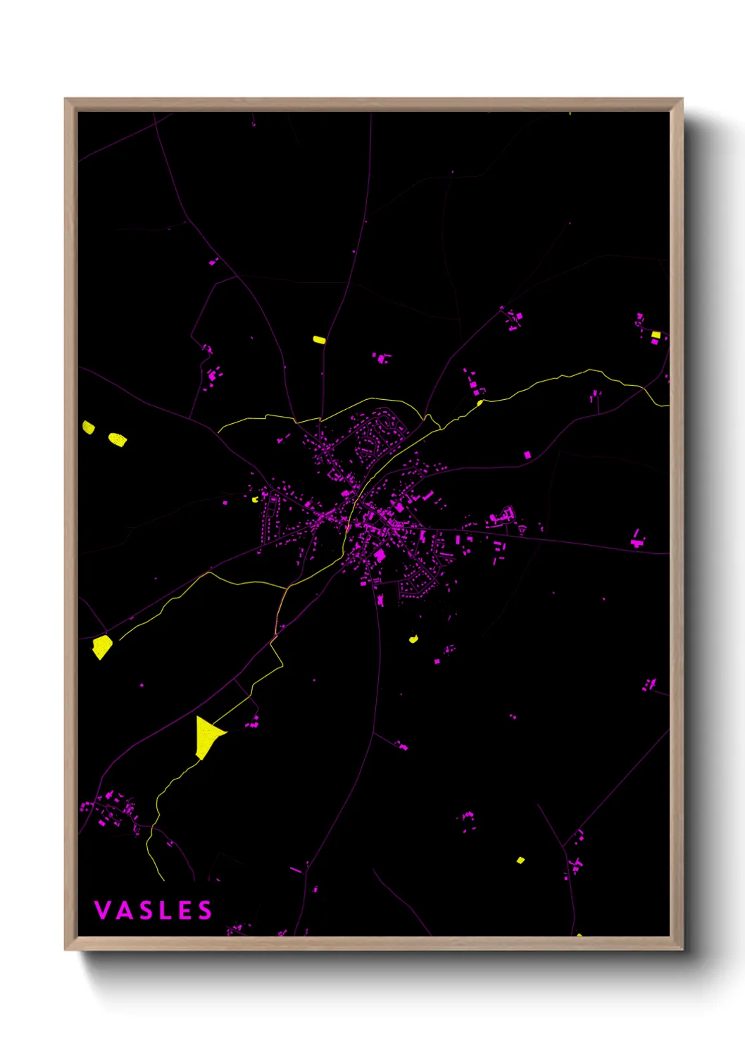 Une affiche de carte sur Vasles