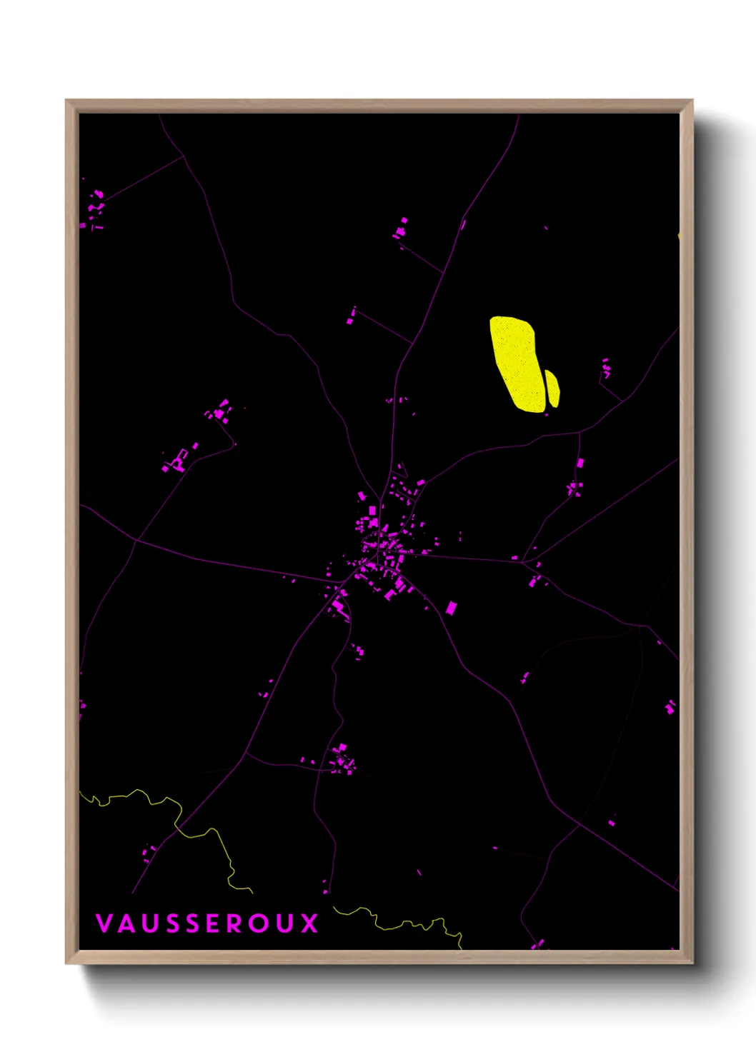 Une affiche de carte sur Vausseroux
