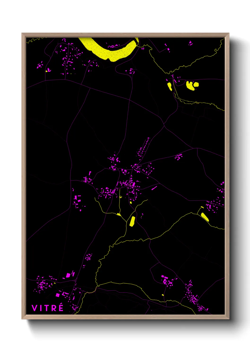 Une affiche de carte sur Vitré