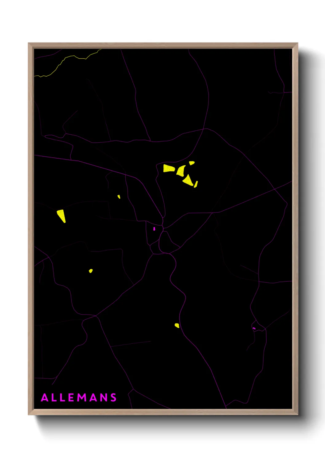 Une affiche de carte sur Allemans