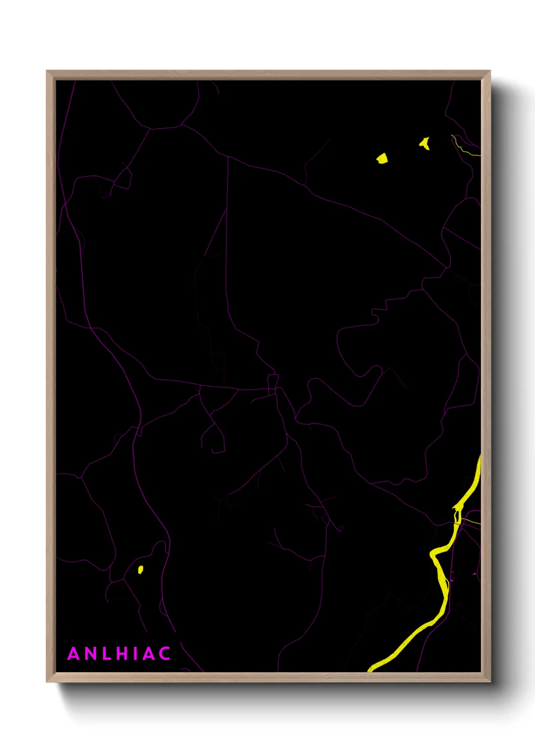 Une affiche de carte sur Anlhiac