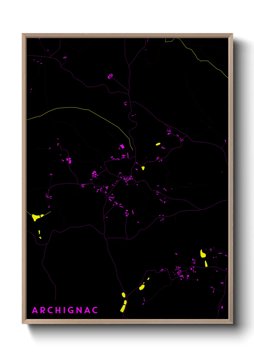 Une affiche de carte sur Archignac