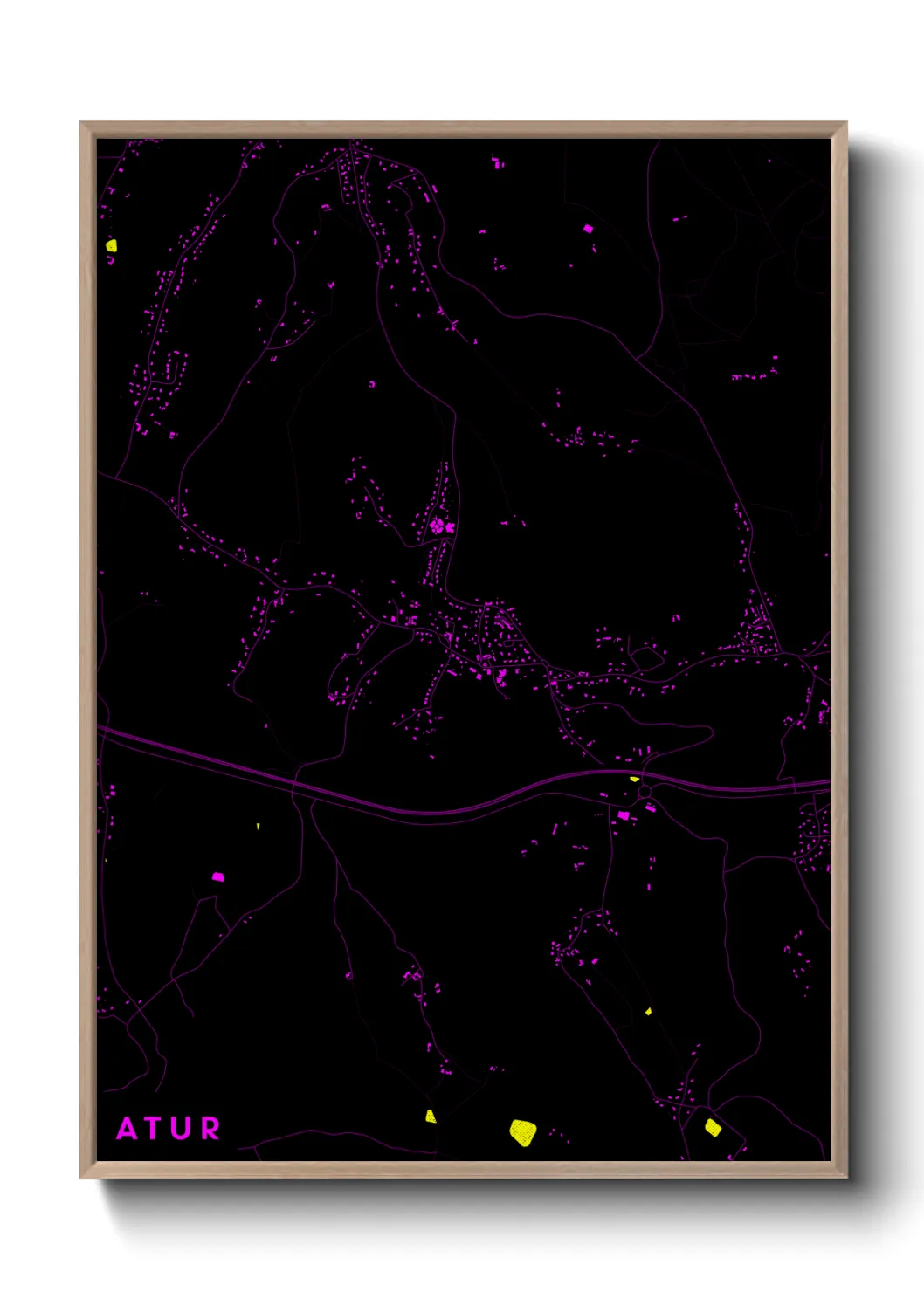 Une affiche de carte sur Atur