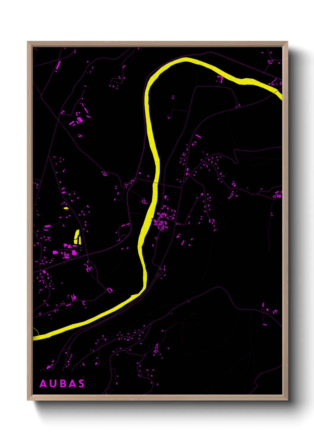 Une affiche de carte sur Aubas