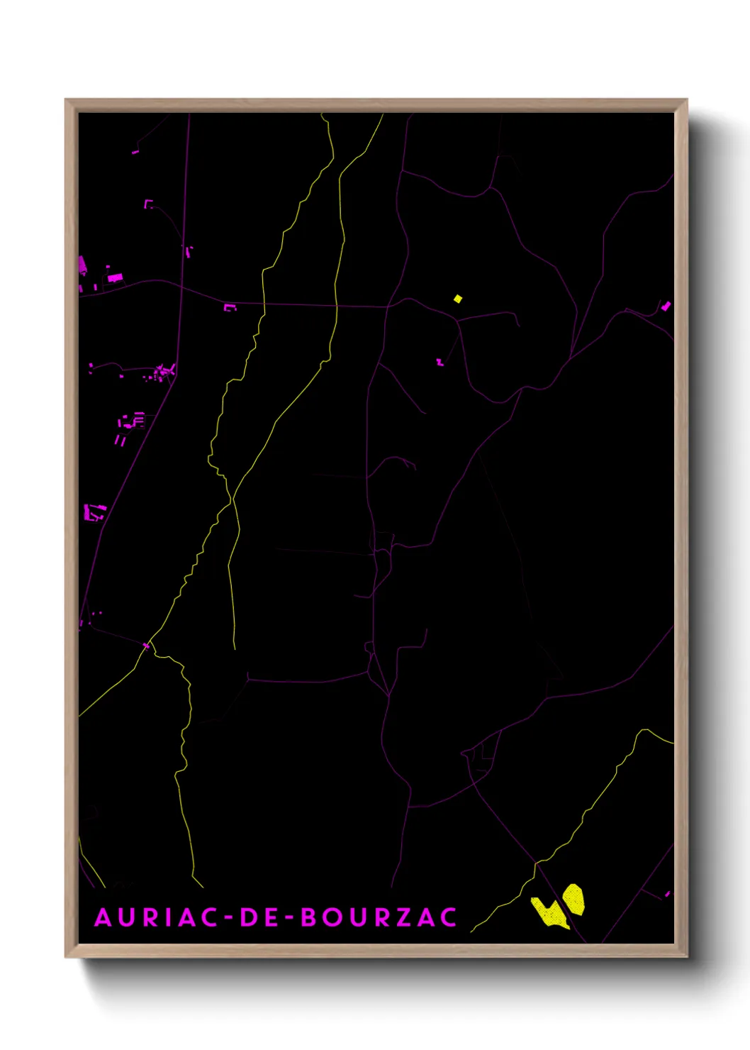 Une affiche de carte sur Auriac-de-Bourzac