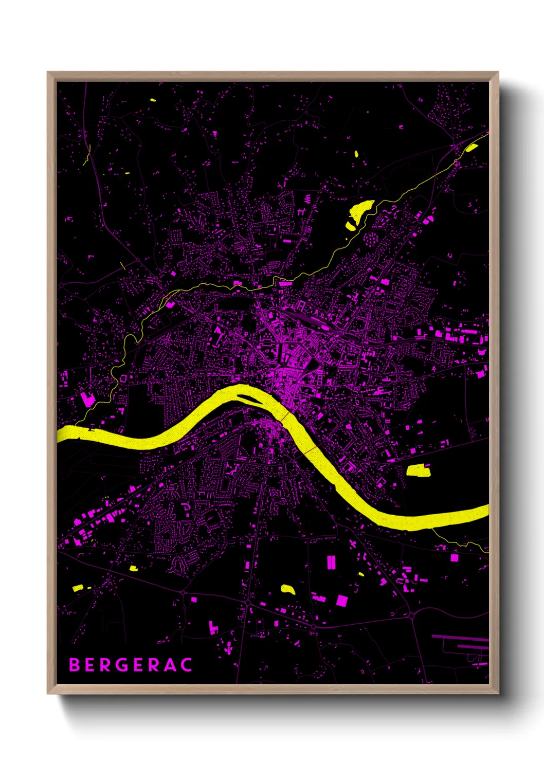 Une affiche de carte sur Bergerac