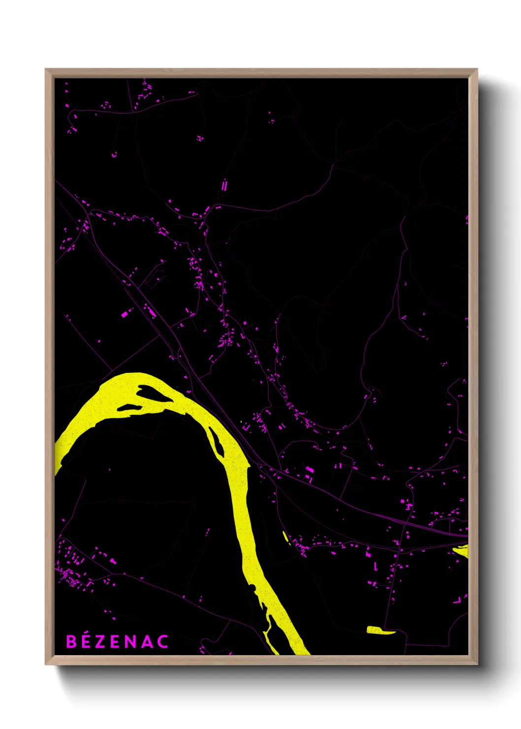 Une affiche de carte sur Bézenac