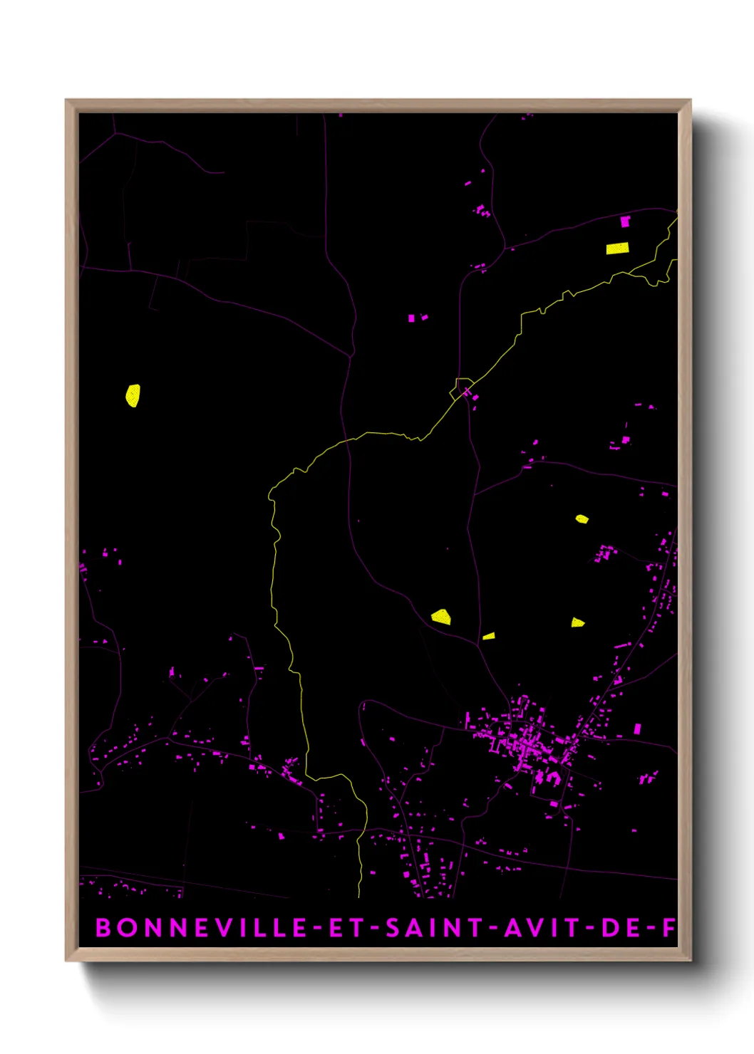 Une affiche de carte sur Bonneville-et-Saint-Avit-de-Fumadières
