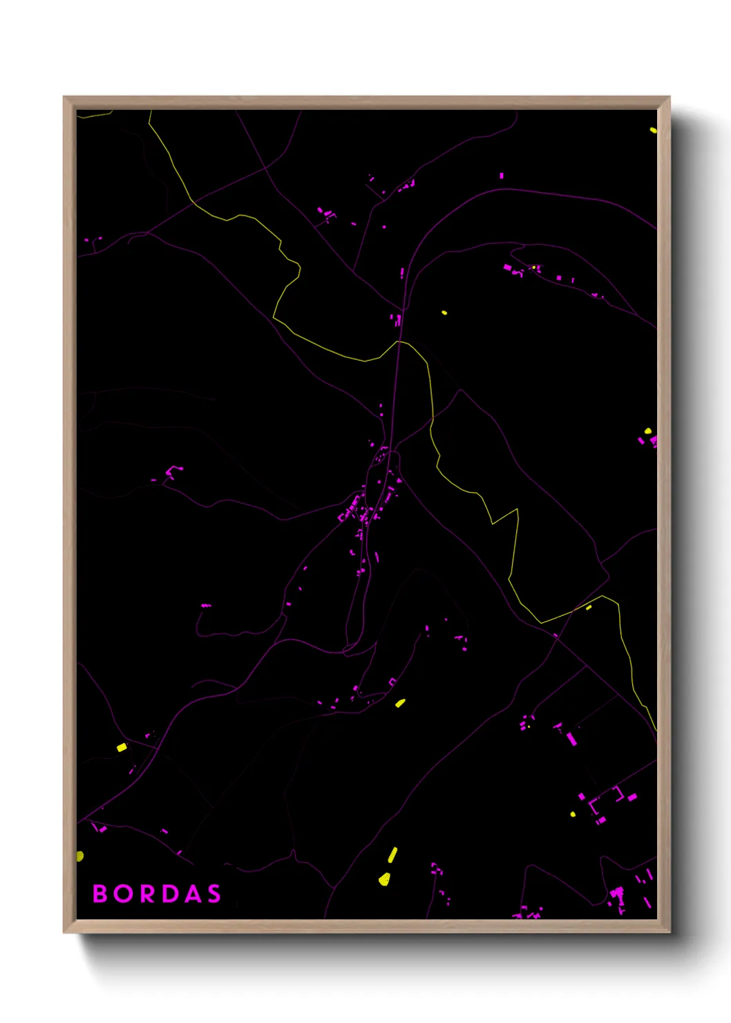 Une affiche de carte sur Bordas