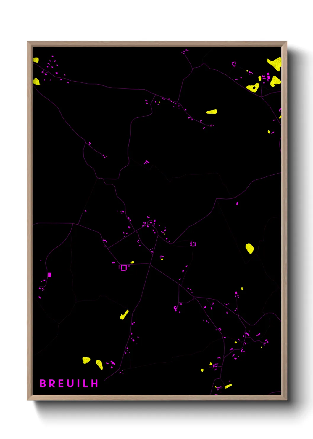 Une affiche de carte sur Breuilh