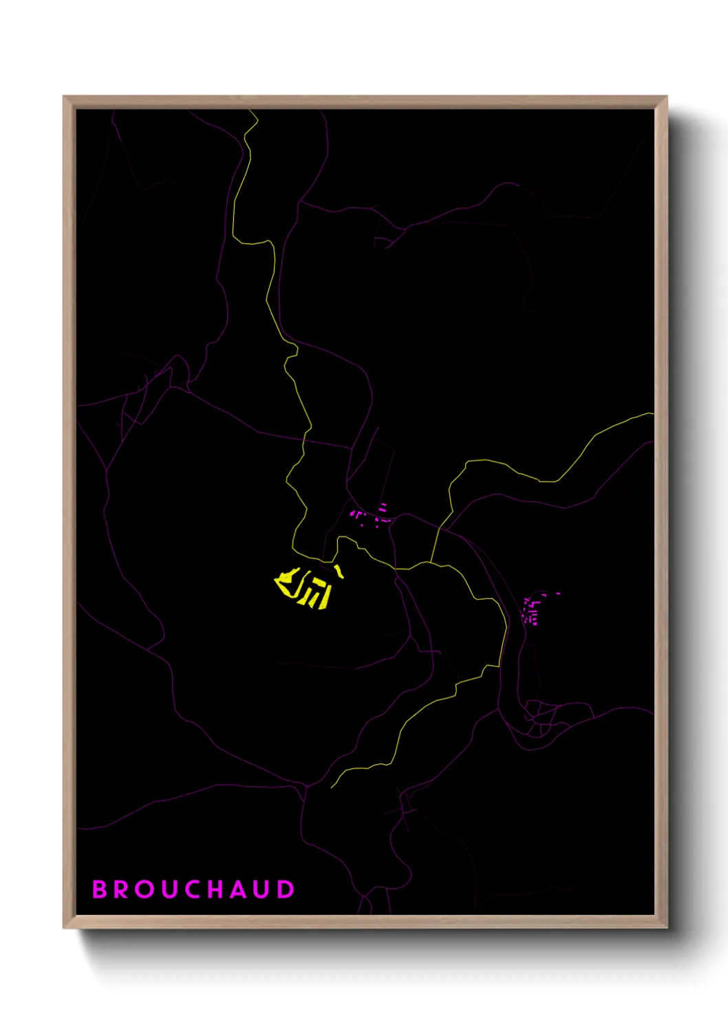 Une affiche de carte sur Brouchaud