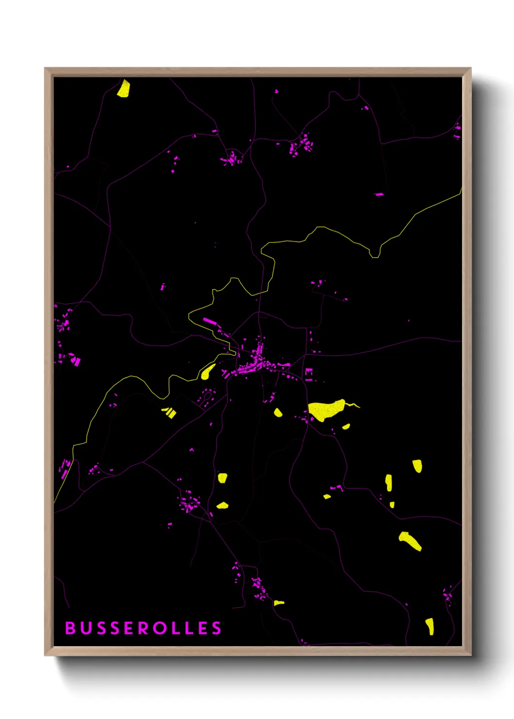 Une affiche de carte sur Busserolles