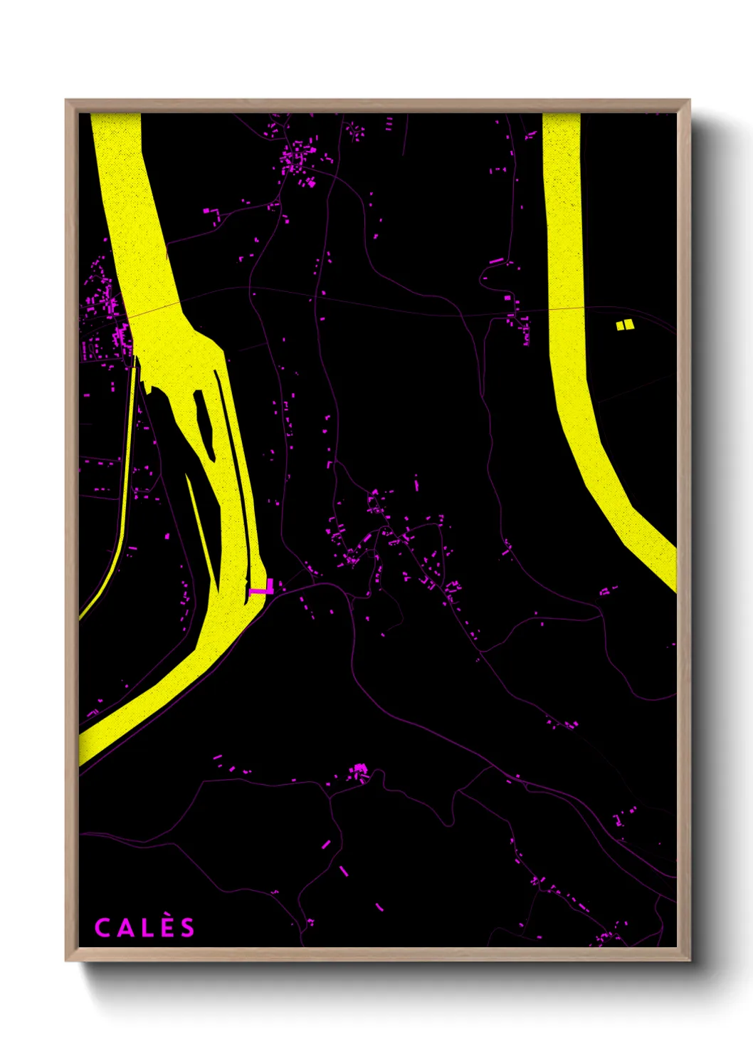 Une affiche de carte sur Calès
