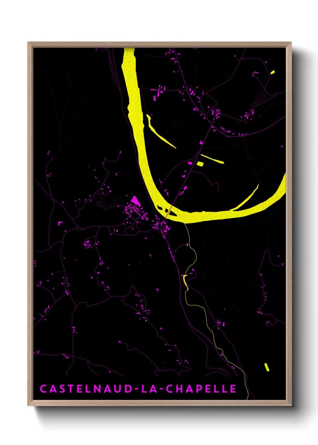 Une affiche de carte sur Castelnaud-la-Chapelle