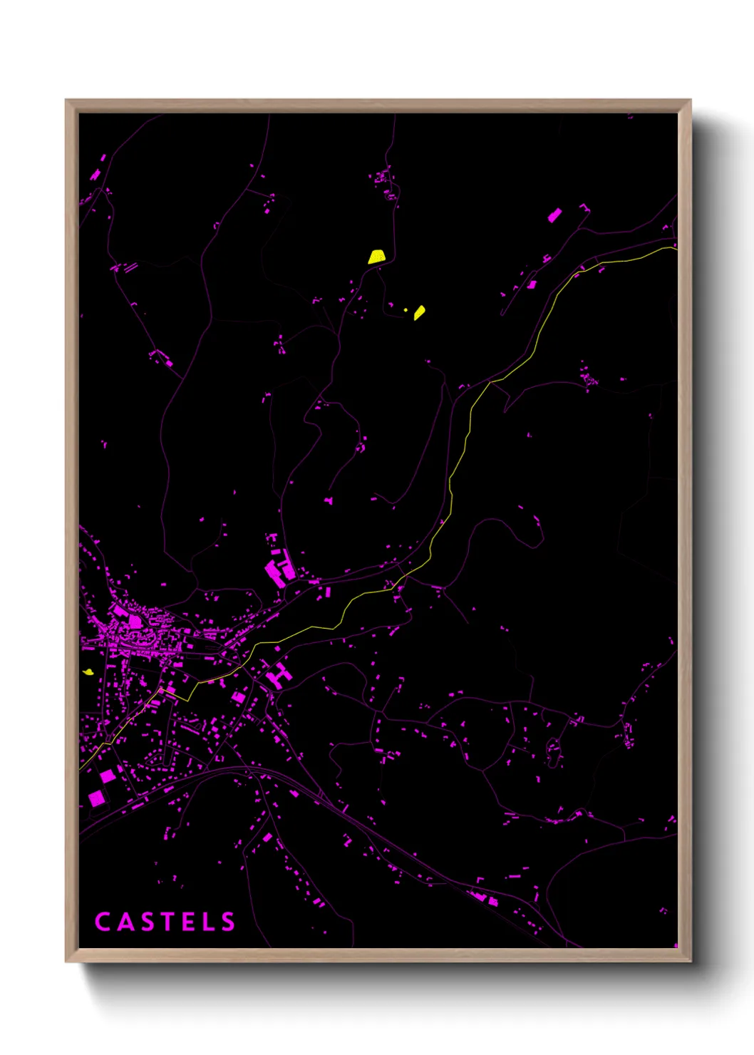 Une affiche de carte sur Castels