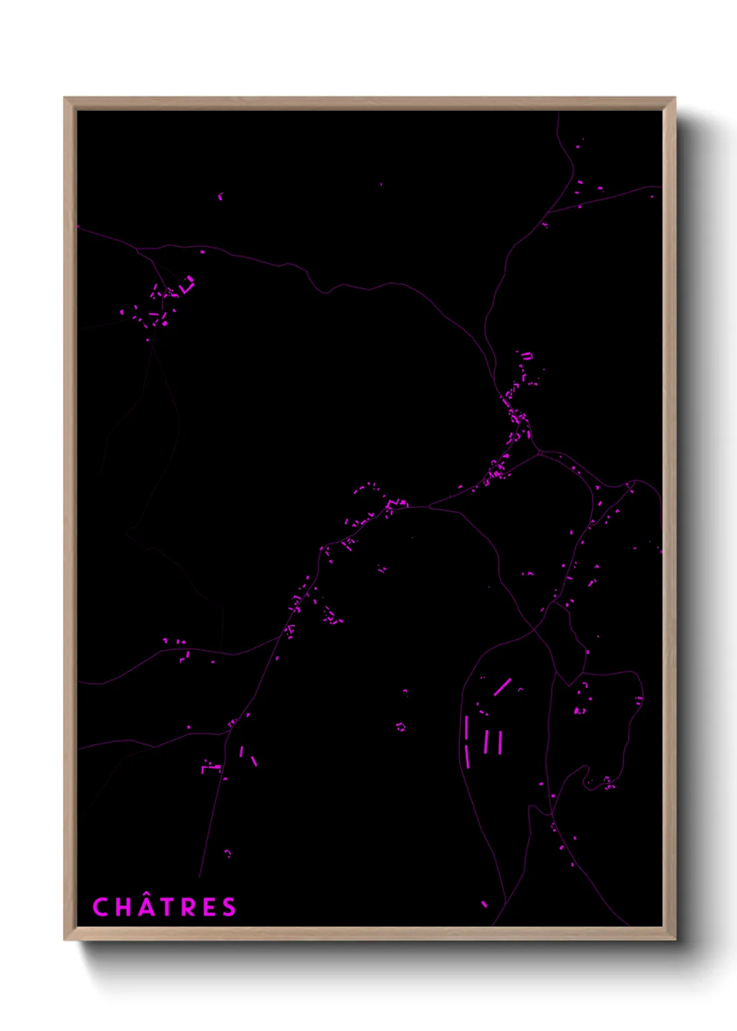 Une affiche de carte sur Châtres