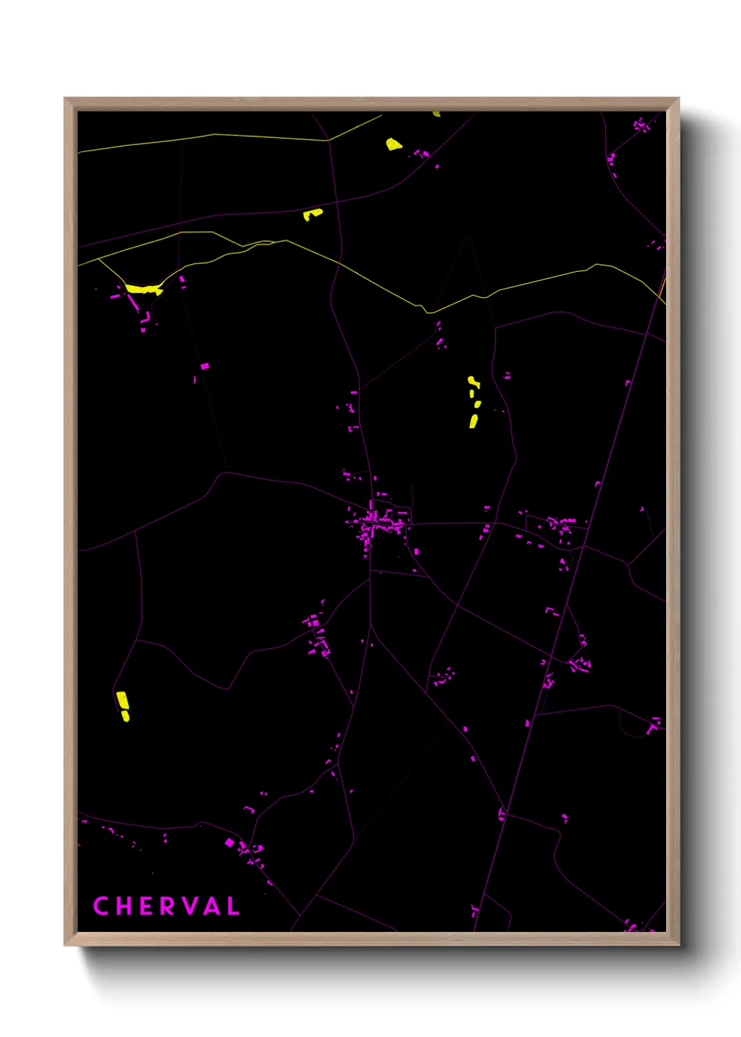 Une affiche de carte sur Cherval