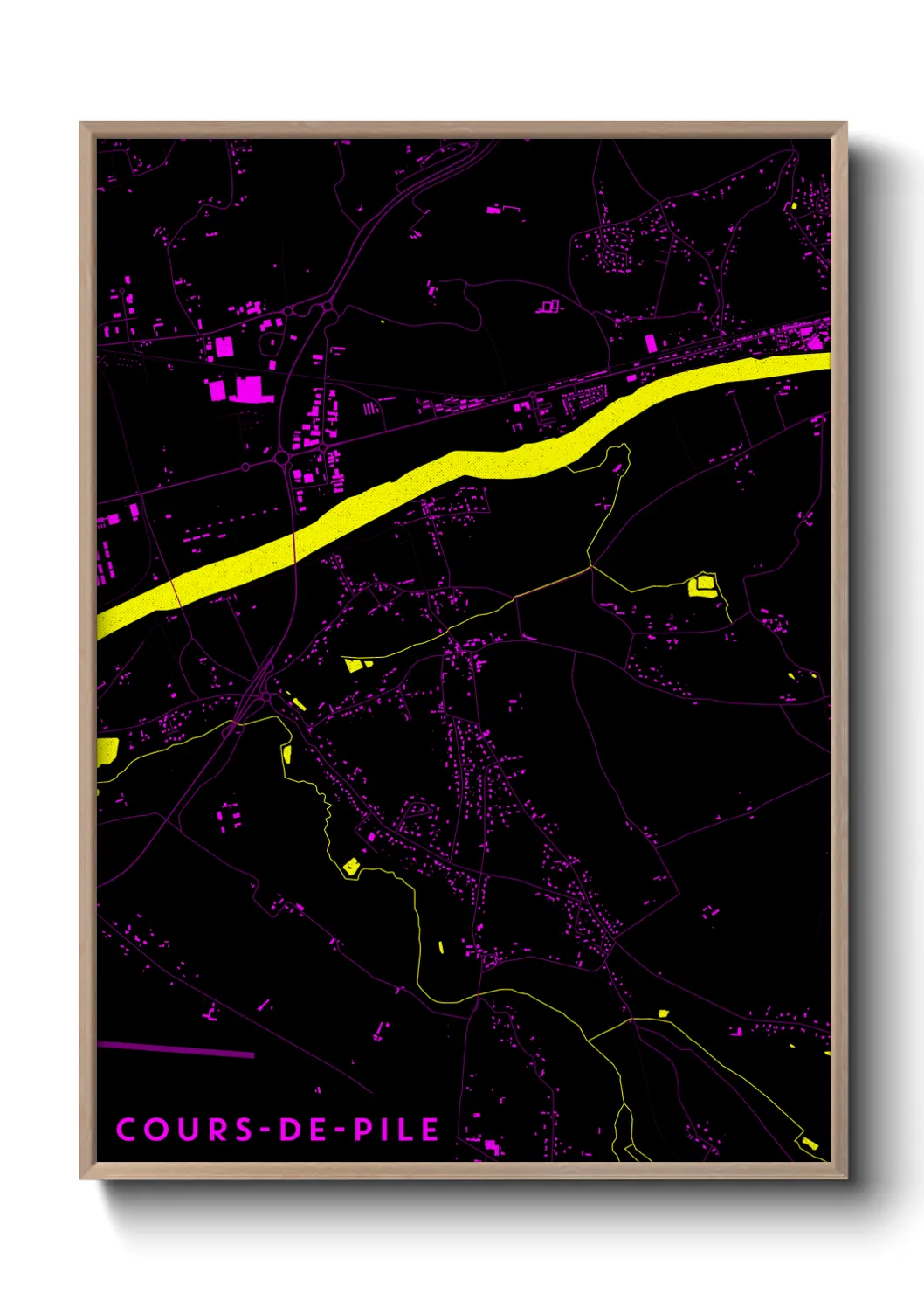 Une affiche de carte sur Cours-de-Pile