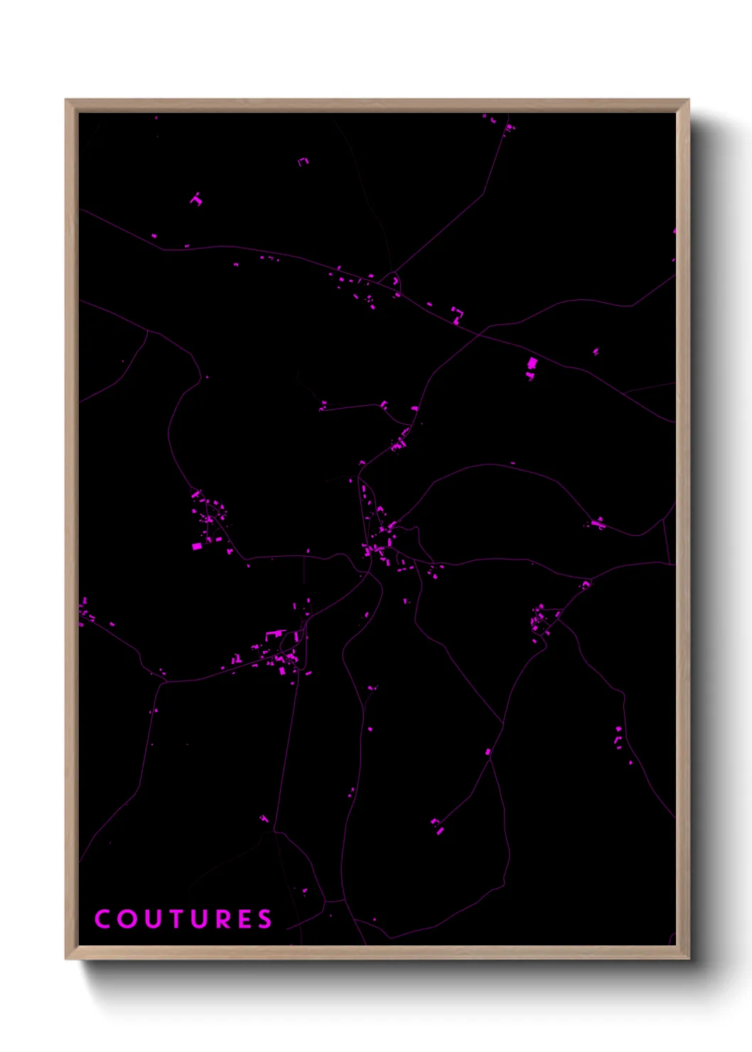 Une affiche de carte sur Coutures