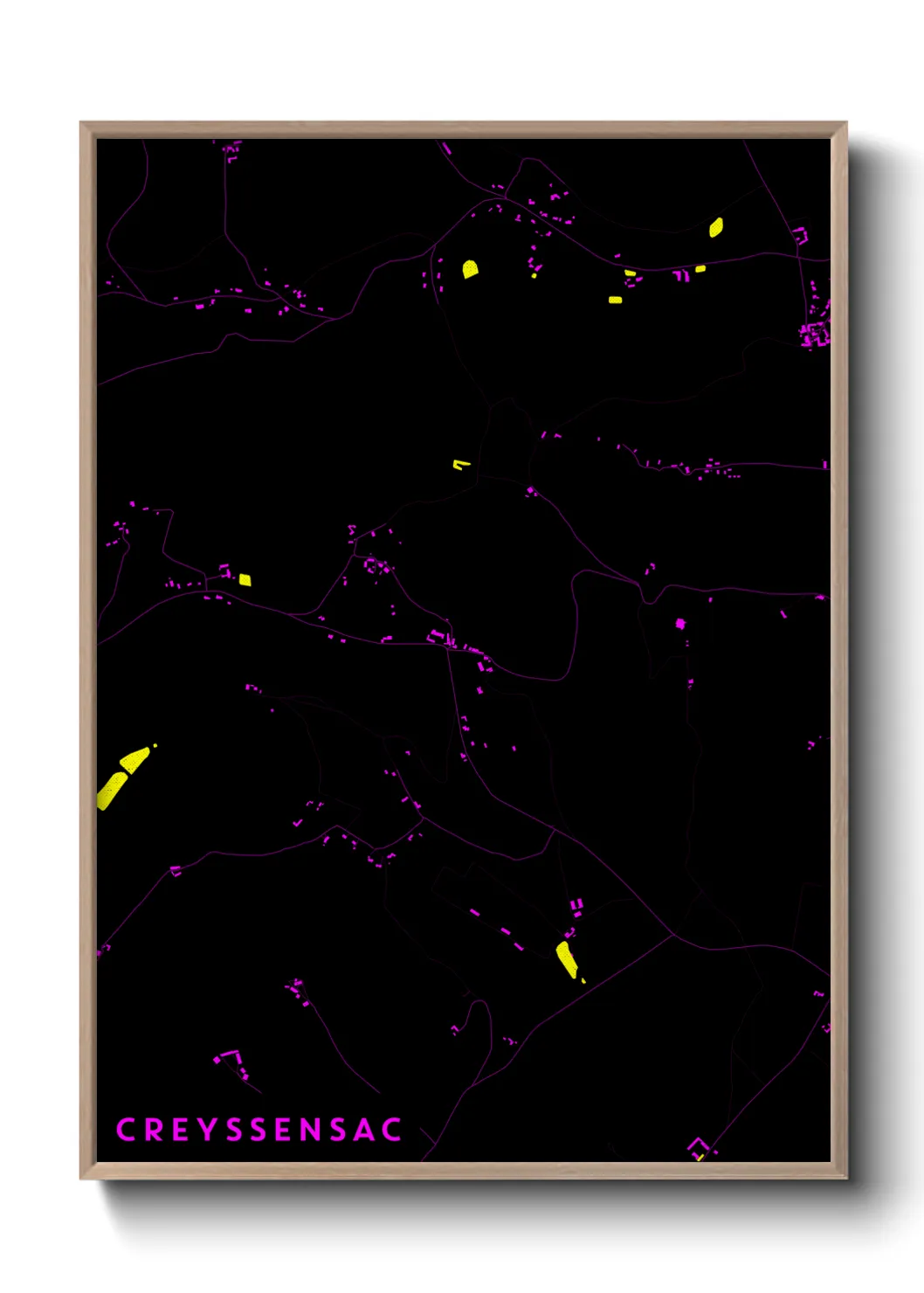Une affiche de carte sur Creyssensac