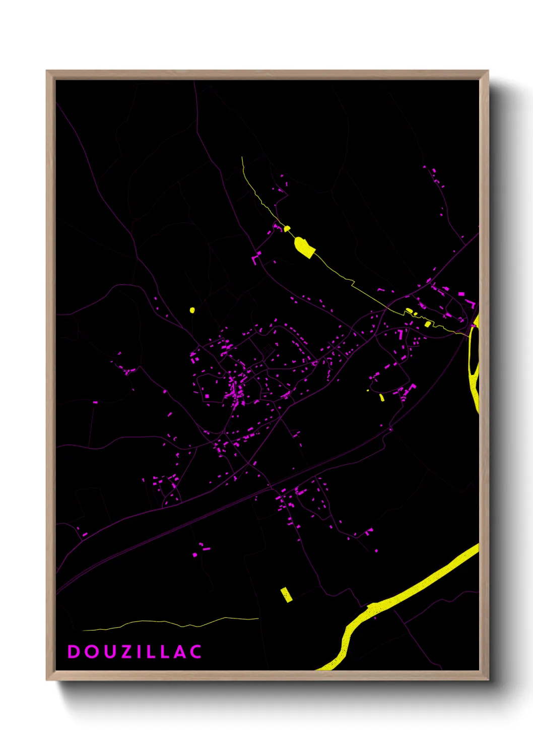 Une affiche de carte sur Douzillac