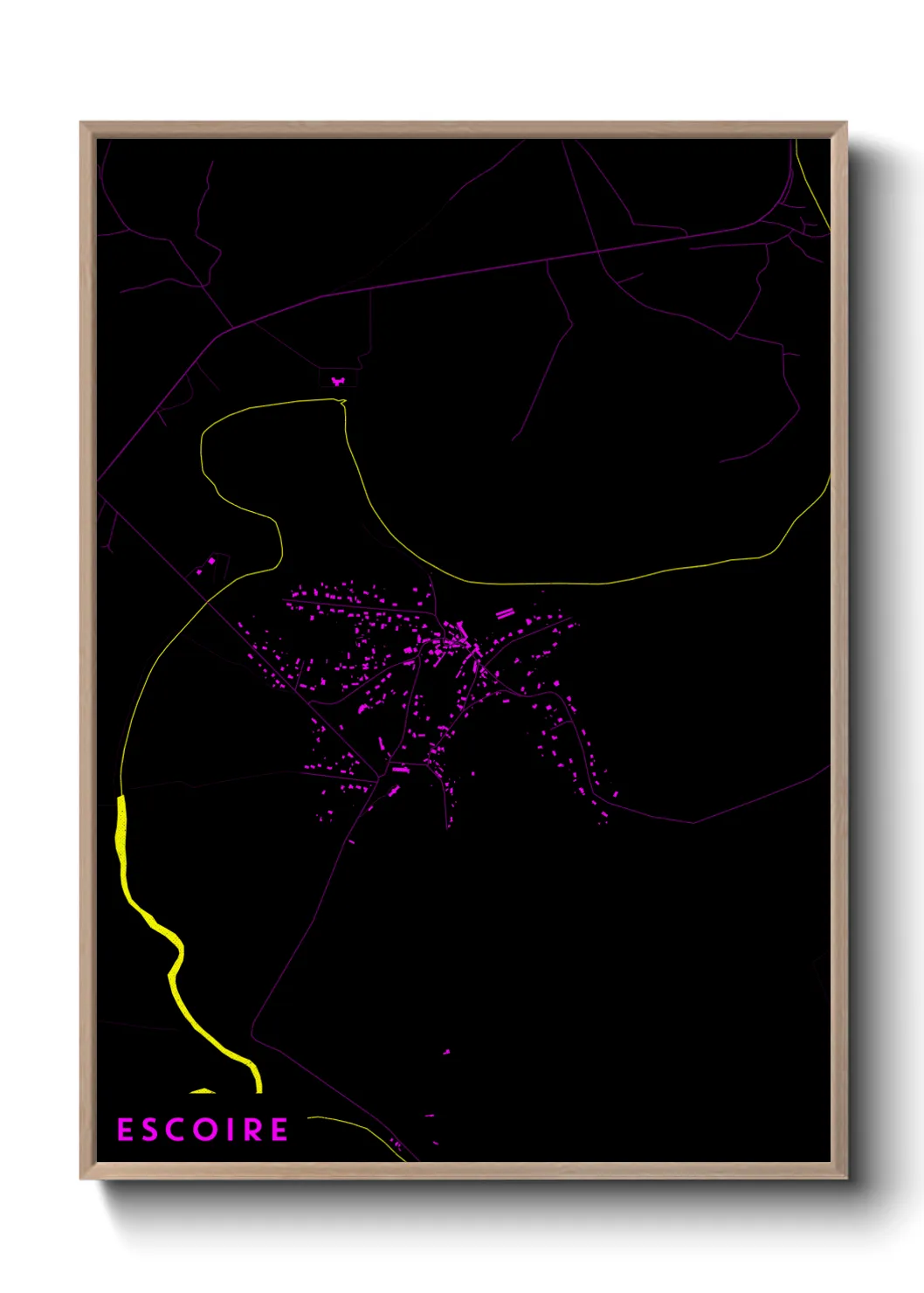 Une affiche de carte sur Escoire