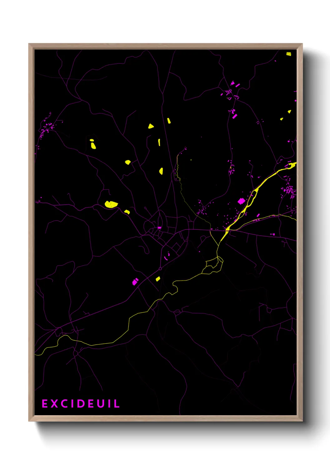 Une affiche de carte sur Excideuil