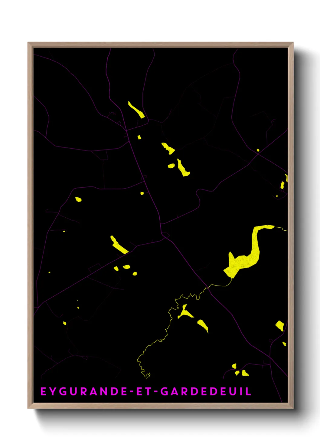 Une affiche de carte sur Eygurande-et-Gardedeuil