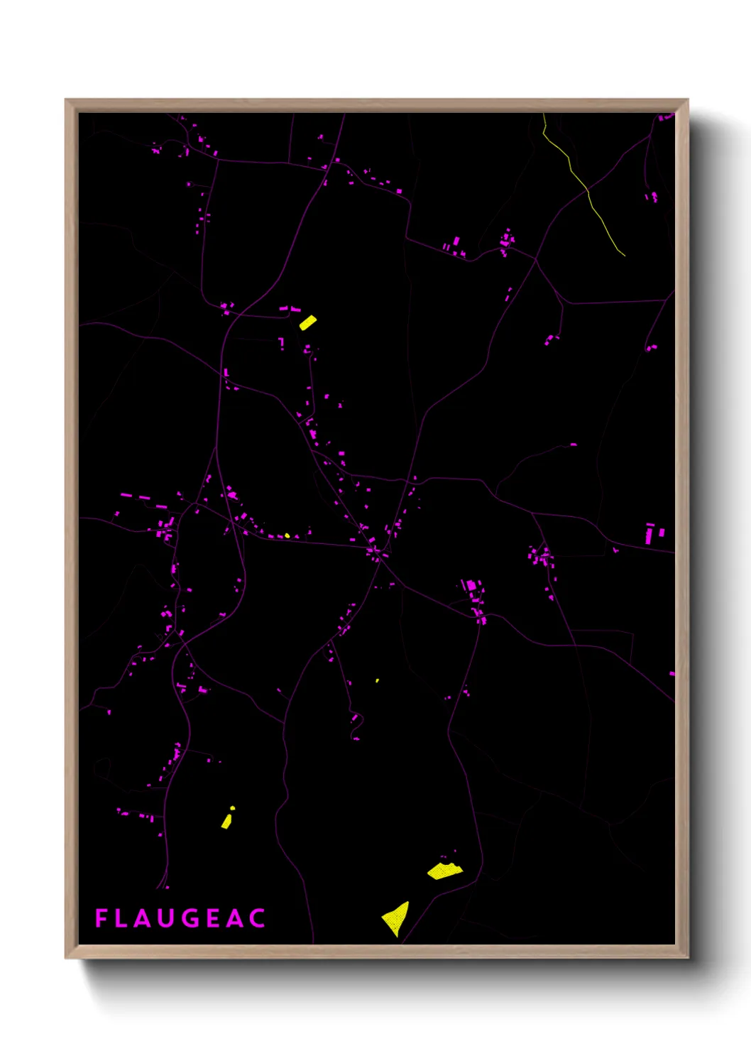 Une affiche de carte sur Flaugeac