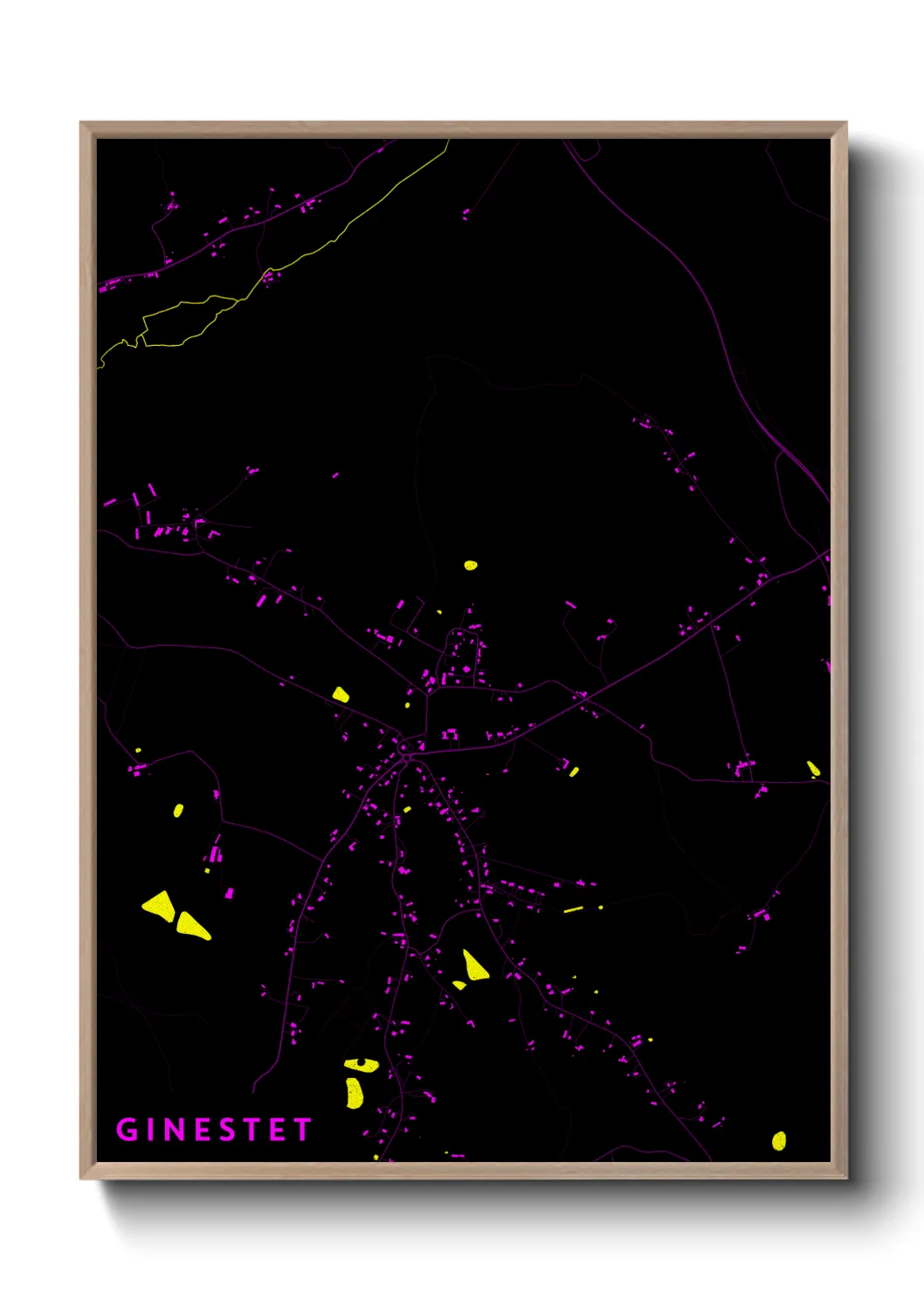 Une affiche de carte sur Ginestet