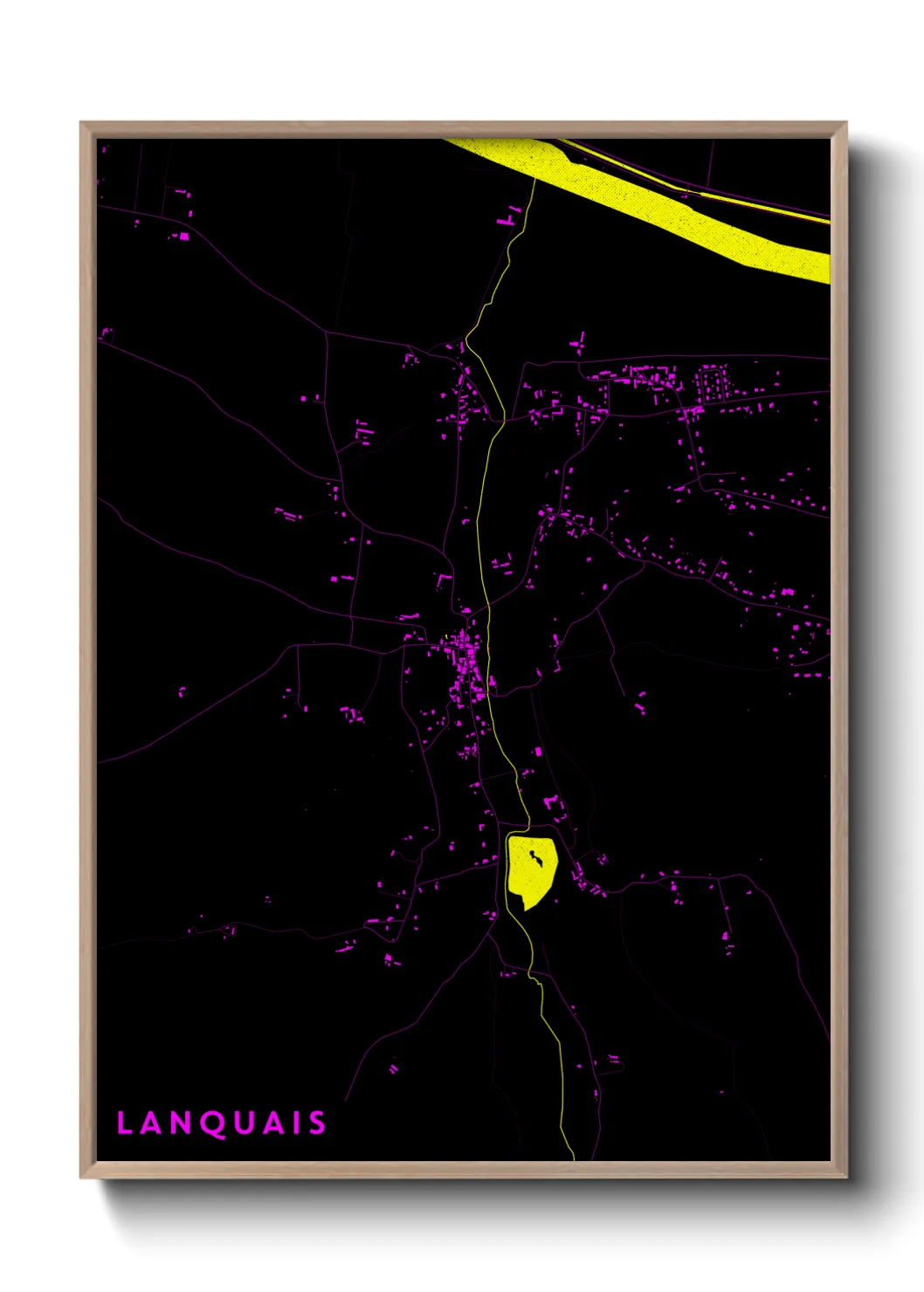 Une affiche de carte sur Lanquais