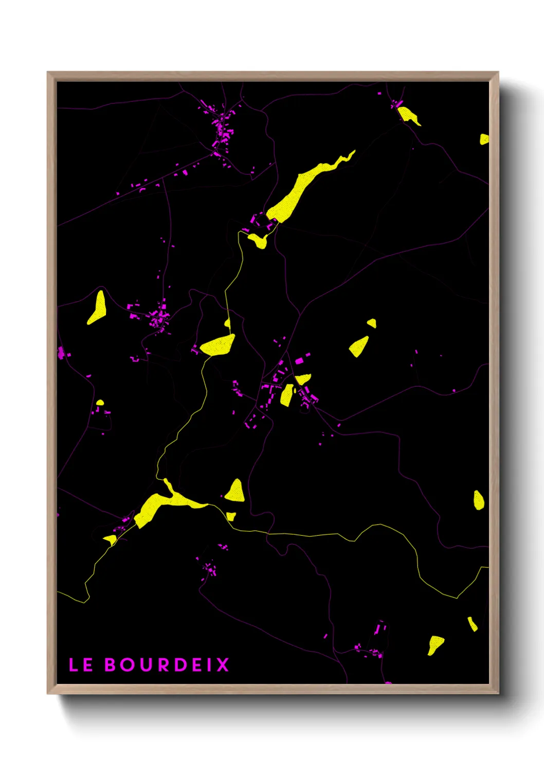 Une affiche de carte sur Le Bourdeix