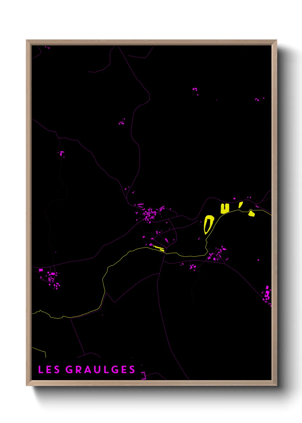 Une affiche de carte sur Les Graulges