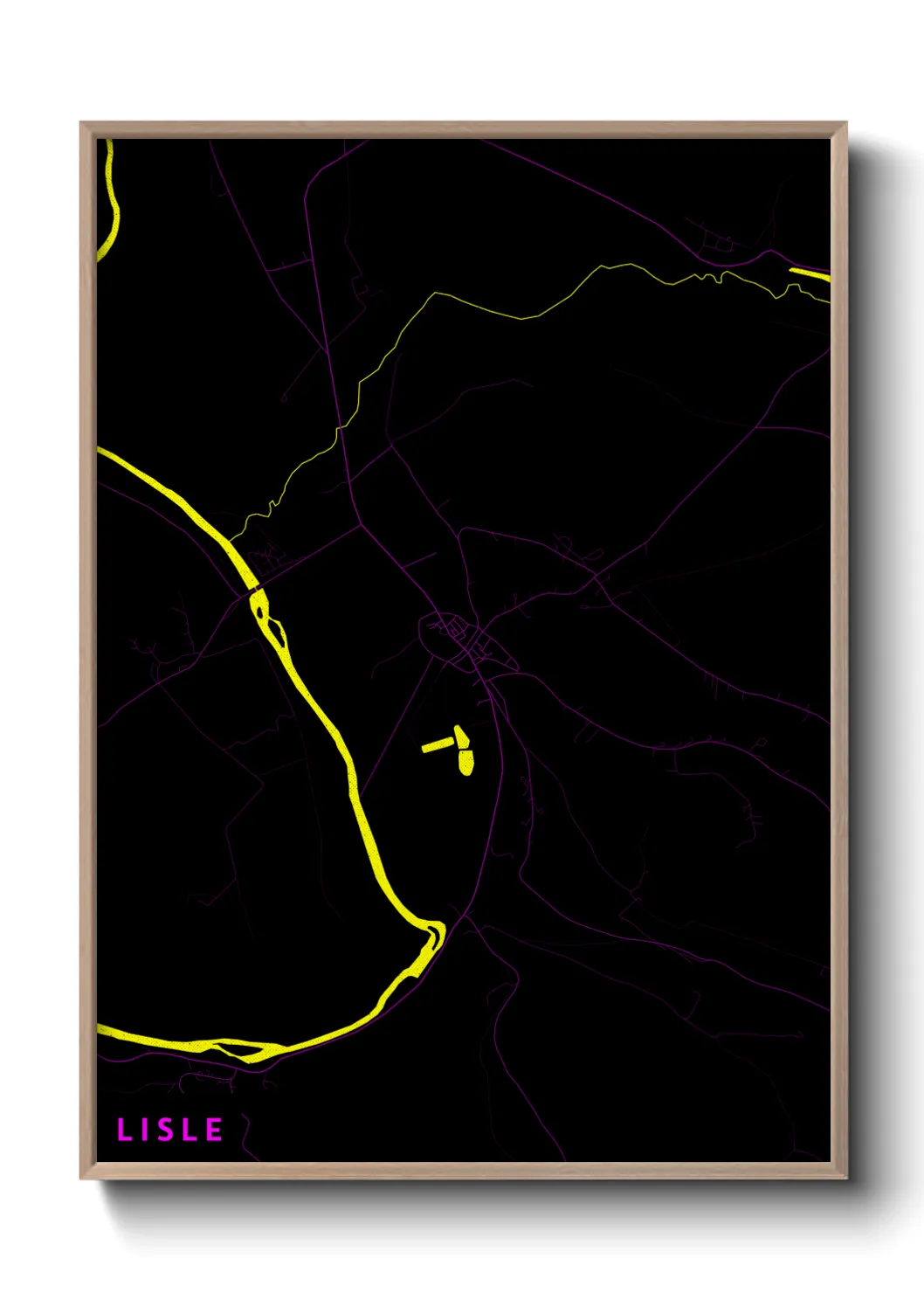 Une affiche de carte sur Lisle