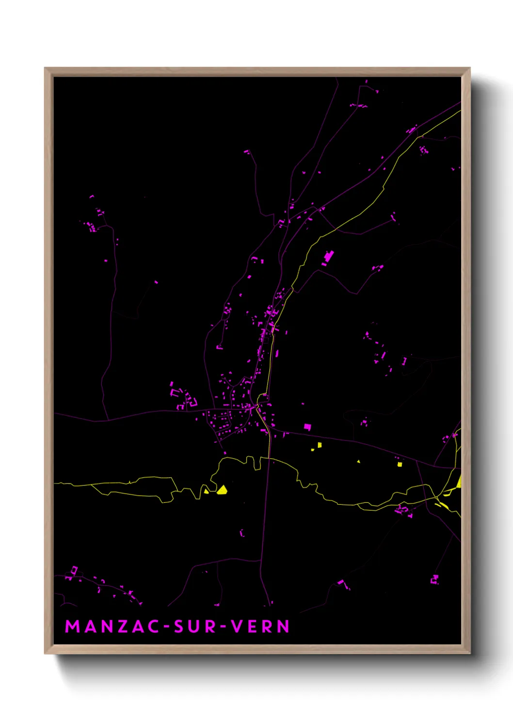Une affiche de carte sur Manzac-sur-Vern