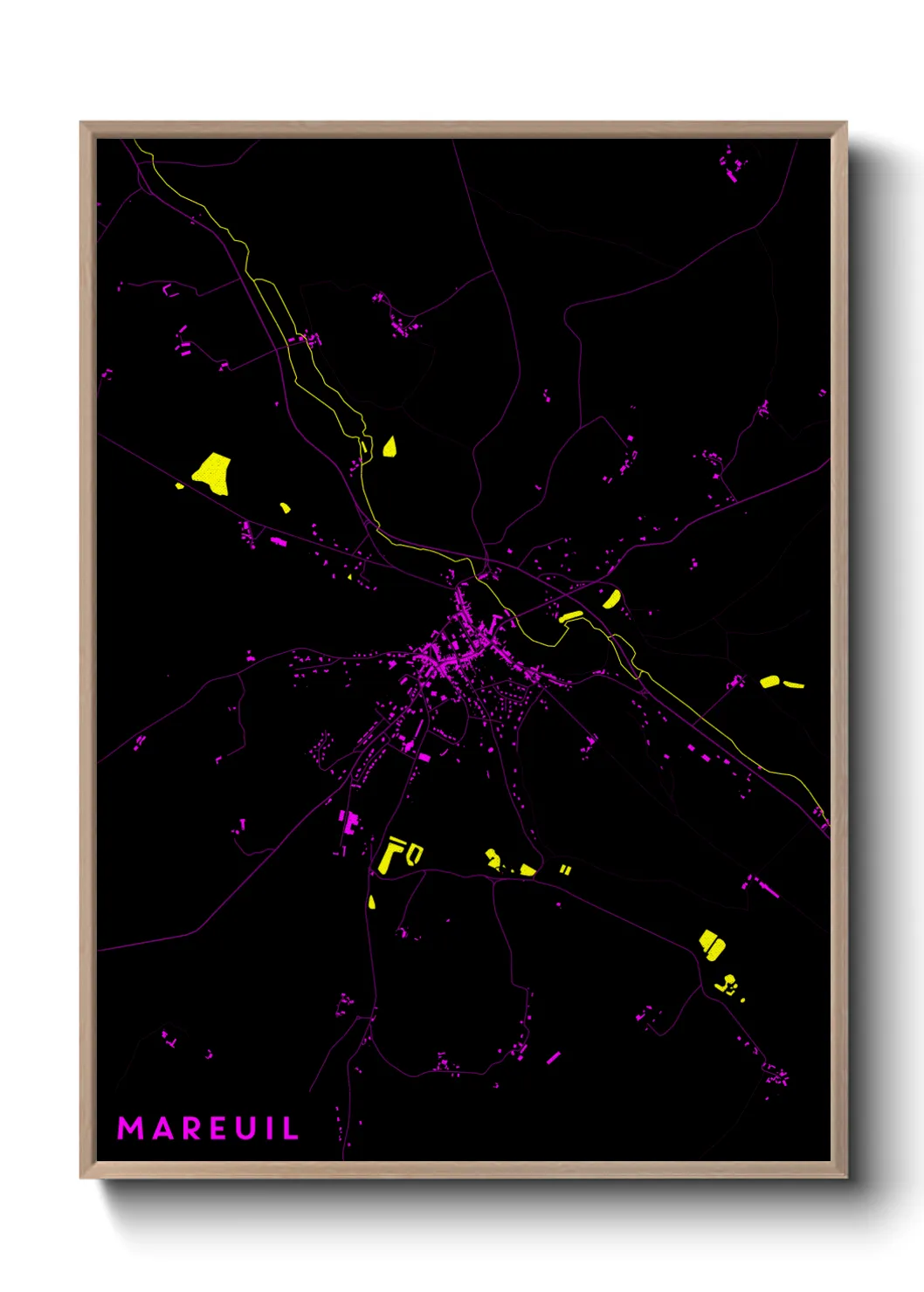 Une affiche de carte sur Mareuil