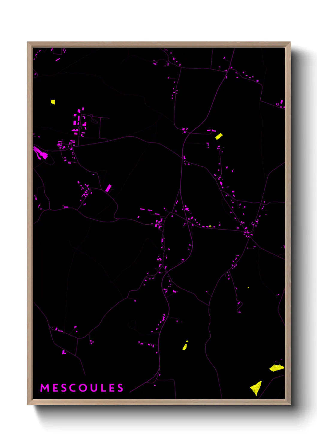 Une affiche de carte sur Mescoules