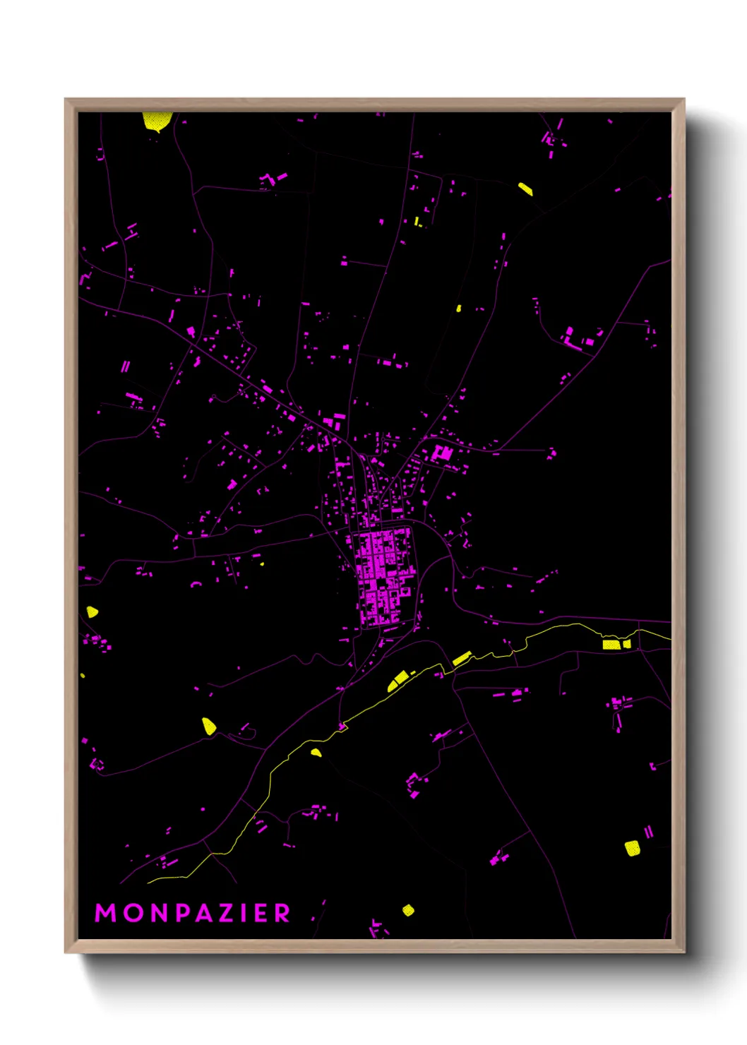 Une affiche de carte sur Monpazier